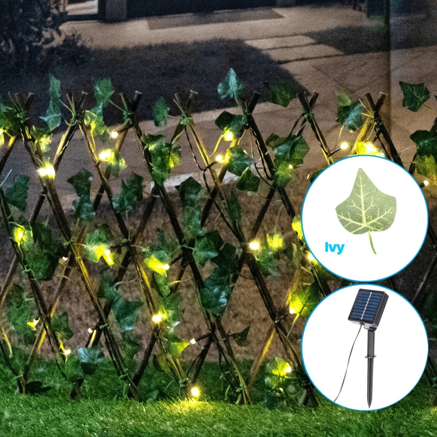 Aigostar - Ηλιακά λαμπάκια LED 56xLED/2x0,4m IP65 300 mAh θερμό λευκό ivy