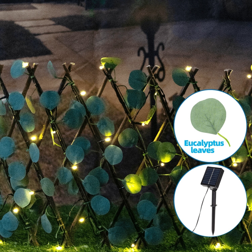 Aigostar - Ηλιακά λαμπάκια LED 56xLED/2x0,4m IP65 300 mAh θερμό λευκό ευκάλυπτος