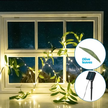 Aigostar - Ηλιακά λαμπάκια LED 60xLED/4m IP65 θερμό λευκό ελιά