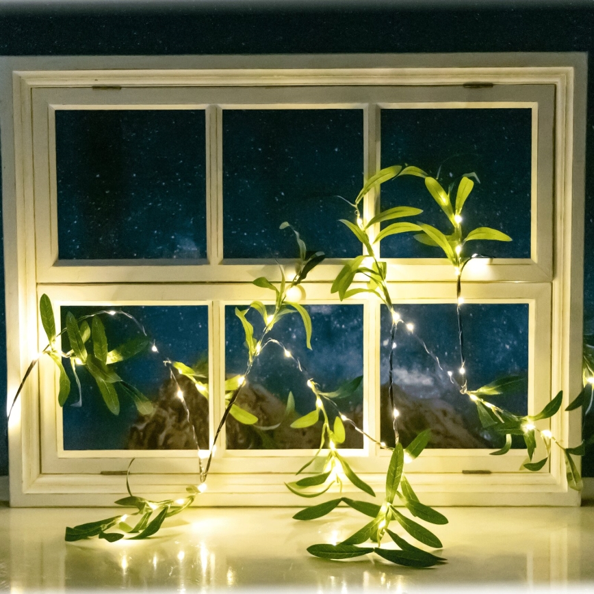 Aigostar - Ηλιακά λαμπάκια LED 60xLED/4m IP65 θερμό λευκό ελιά