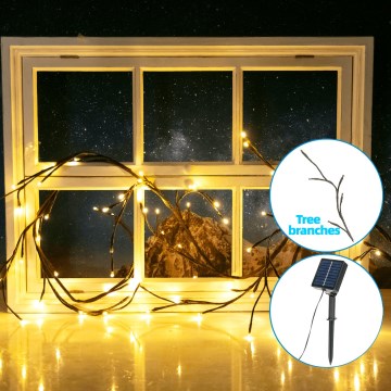 Aigostar - Ηλιακά λαμπάκια LED 72xLED/4m IP65 θερμό λευκό δέντρο κλαδιά