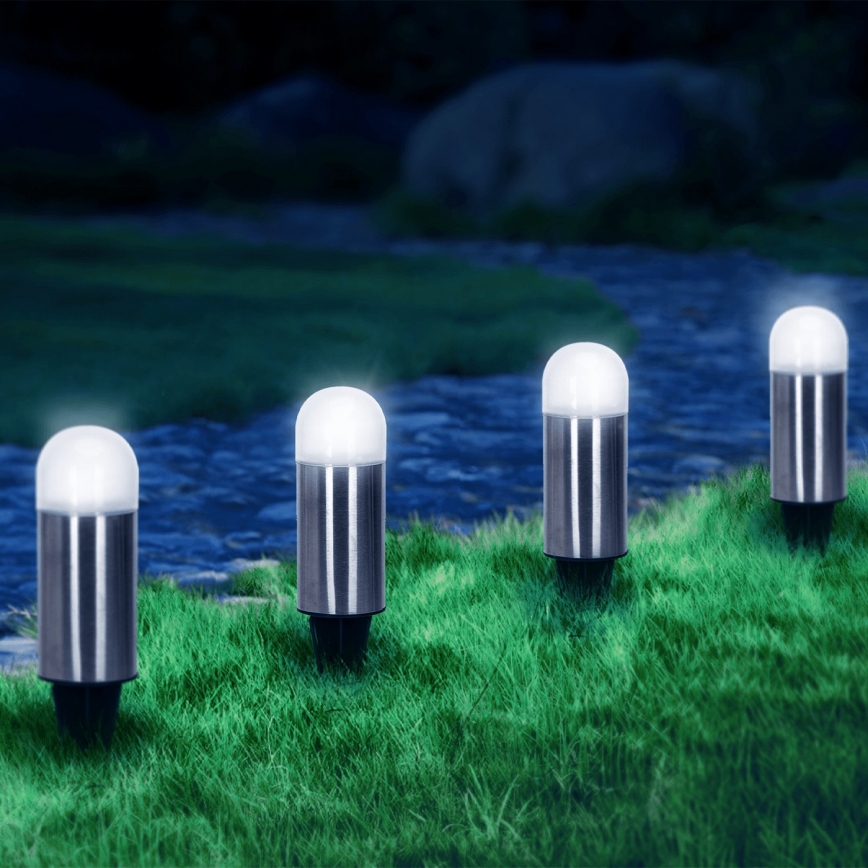 Aigostar - Ηλιακή λάμπα LED LED/0,006W/1,2V 20cm ματ χρώμιο 40 mAh 6500K IP44