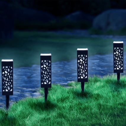 Aigostar - Ηλιακή λάμπα LED LED/0,006W/1,2V 28,5cm μαύρο 100 mAh 6500K  IP44