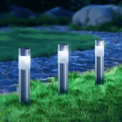 Aigostar - Ηλιακή λάμπα LED LED/0,006W/1,2V 31,5 cm 100 mAh ματ χρώμιο 6500K IP44