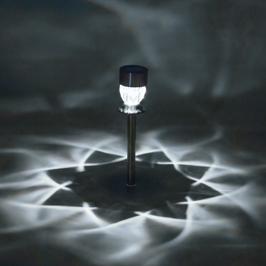Aigostar - Ηλιακή λάμπα LED LED/0,006W/1,2V 35,5cm ματ χρώμιο 100 mAh 3000K IP44