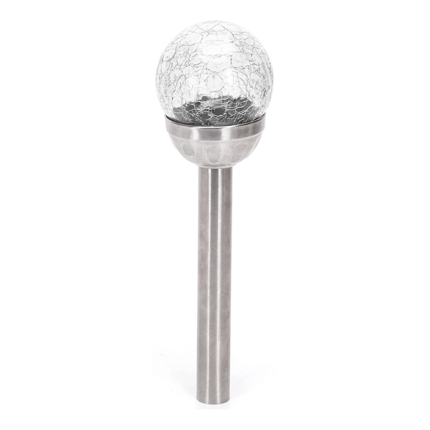 Aigostar - Ηλιακή λάμπα LED LED/0,006W/1,2V 37,8cm ματ χρώμιο 6500K IP44 100 mAh