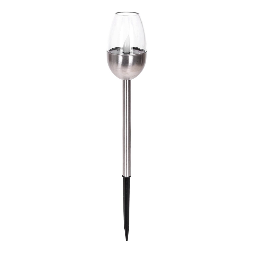 Aigostar - Ηλιακή λάμπα LED LED/0,006W/1,2V 38,2cm ματ χρώμιο 2700K IP44 40 mAh