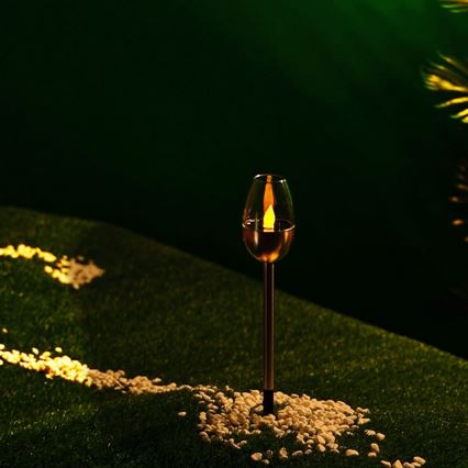 Aigostar - Ηλιακή λάμπα LED LED/0,006W/1,2V 38,2cm ματ χρώμιο 2700K IP44 40 mAh