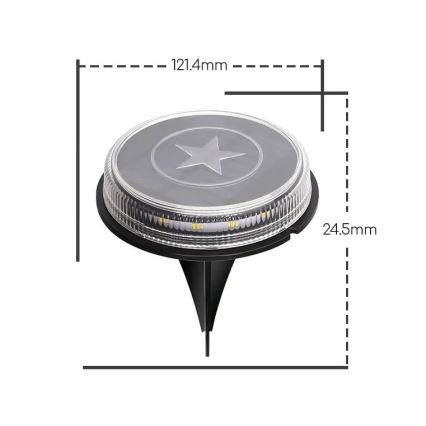 Aigostar - Ηλιακή λάμπα LED LED/0,6W/5,5V 24,5 cm 3200K IP66 μαύρο