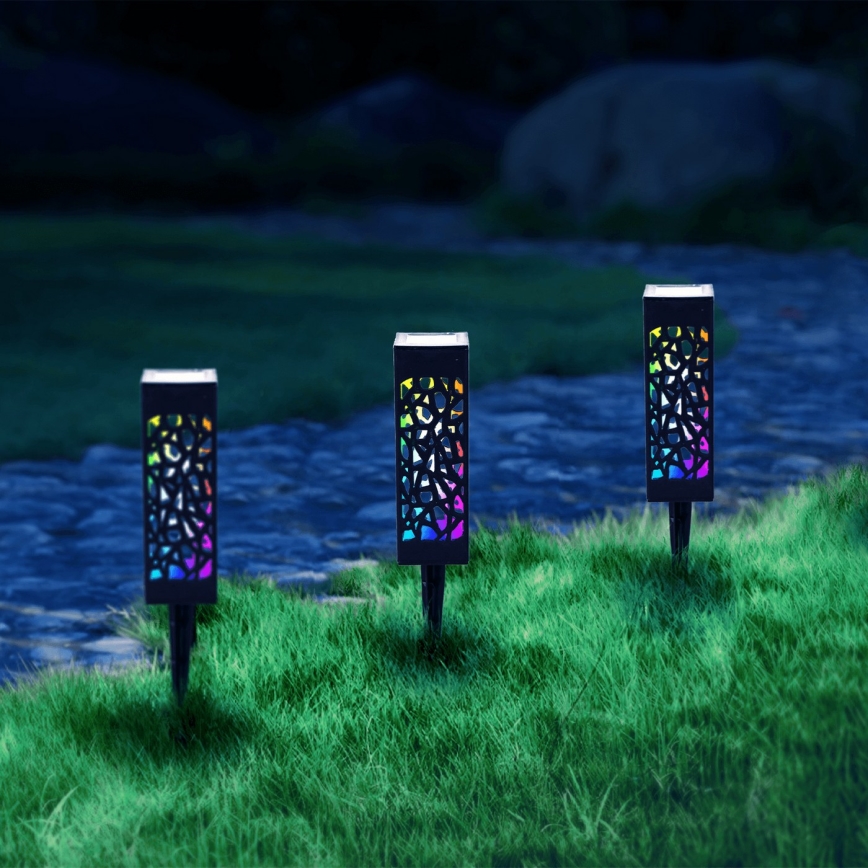 Aigostar - Ηλιακή λάμπα LED RGB LED/0,006W/1,2V 28,5cm μαύρο  IP44 100 mAh