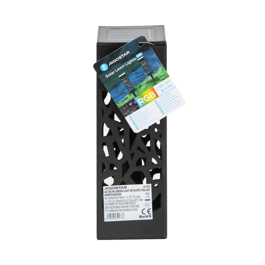 Aigostar - Ηλιακή λάμπα LED RGB LED/0,006W/1,2V 28,5cm μαύρο  IP44 100 mAh