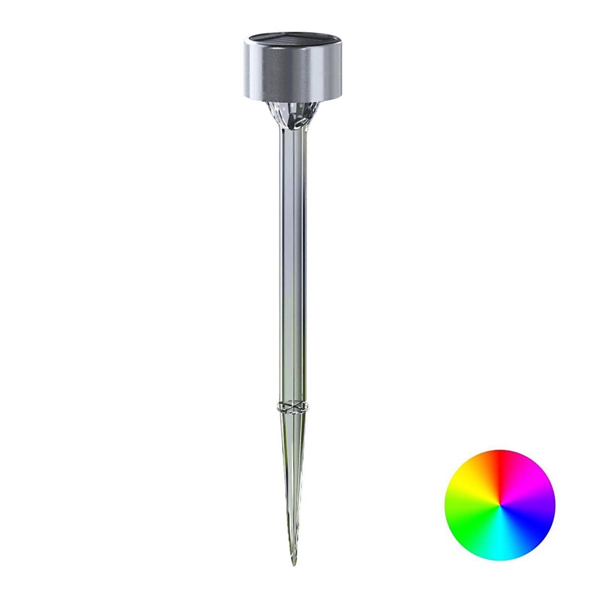 Aigostar - Ηλιακή λάμπα LED RGB LED/0,006W/1,2V 32 cm ματ χρώμιο IP44