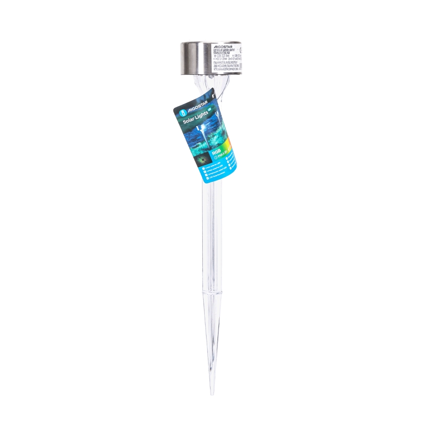 Aigostar - Ηλιακή λάμπα LED RGB LED/0,006W/1,2V 32 cm ματ χρώμιο IP44