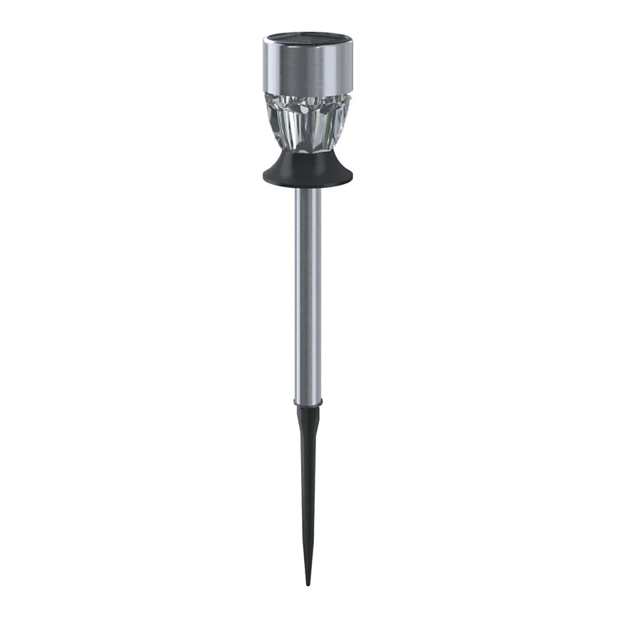 Aigostar - Ηλιακή λάμπα LED RGB LED/0,006W/1,2V 35,5 cm 100 mAh ματ χρώμιο IP44