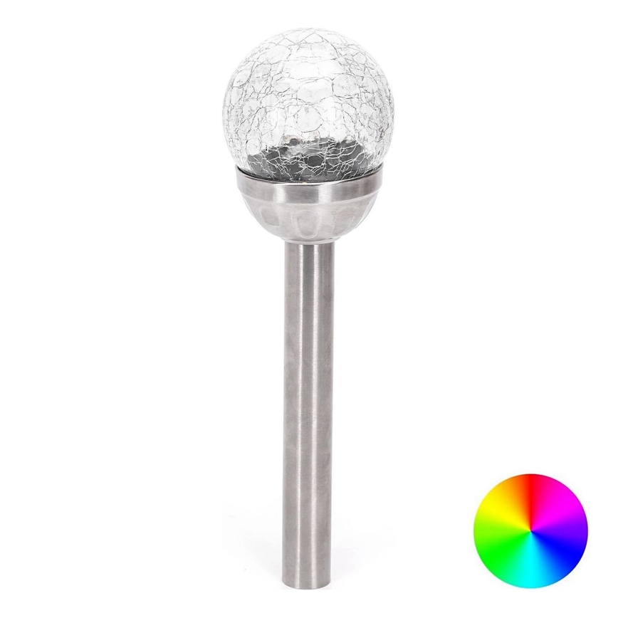 Aigostar - Ηλιακή λάμπα LED RGB LED/0,006W/1,2V 37,8cm 100 mAh ματ χρώμιο IP44