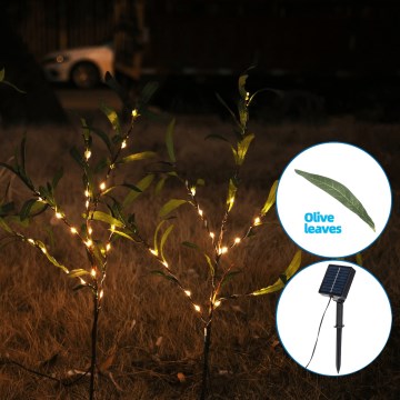 Aigostar - Ηλιακό διακοσμητικό LED 60xLED/3,5μ IP65 300 mAh ζεστό λευκό ελιά