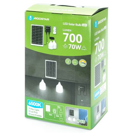 Aigostar - Ηλιακό κρεμαστό φωτιστικό LED 2xLED/35W/12V 6000 mAh 6500K διάμετρος 10 cm + τηλεχειριστήριο