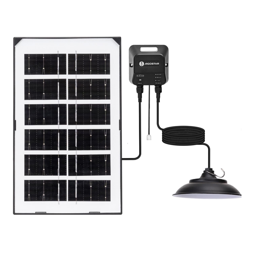 Aigostar - Ηλιακό κρεμαστό φωτιστικό LED LED/35W/12V 3000 mAh 6500K διάμετρος 15 cm + τηλεχειριστήριο