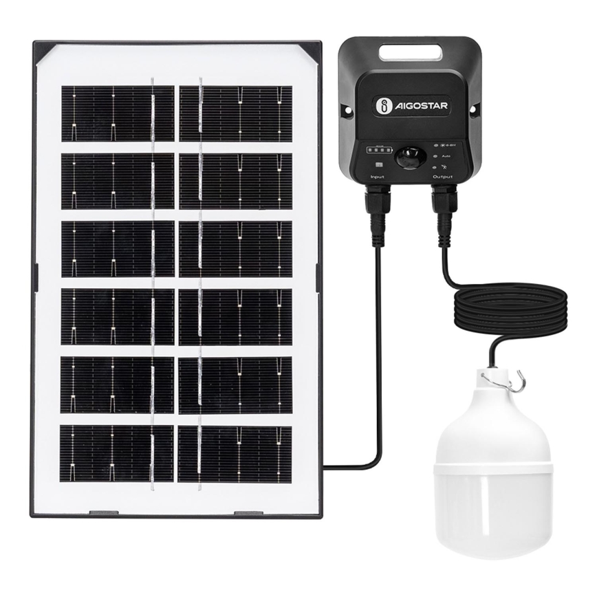 Aigostar - Ηλιακό κρεμαστό φωτιστικό LED με αισθητήρα LED/35W/12V 3000 mAh 6500K διάμετρος 10 cm + τηλεχειριστήριο