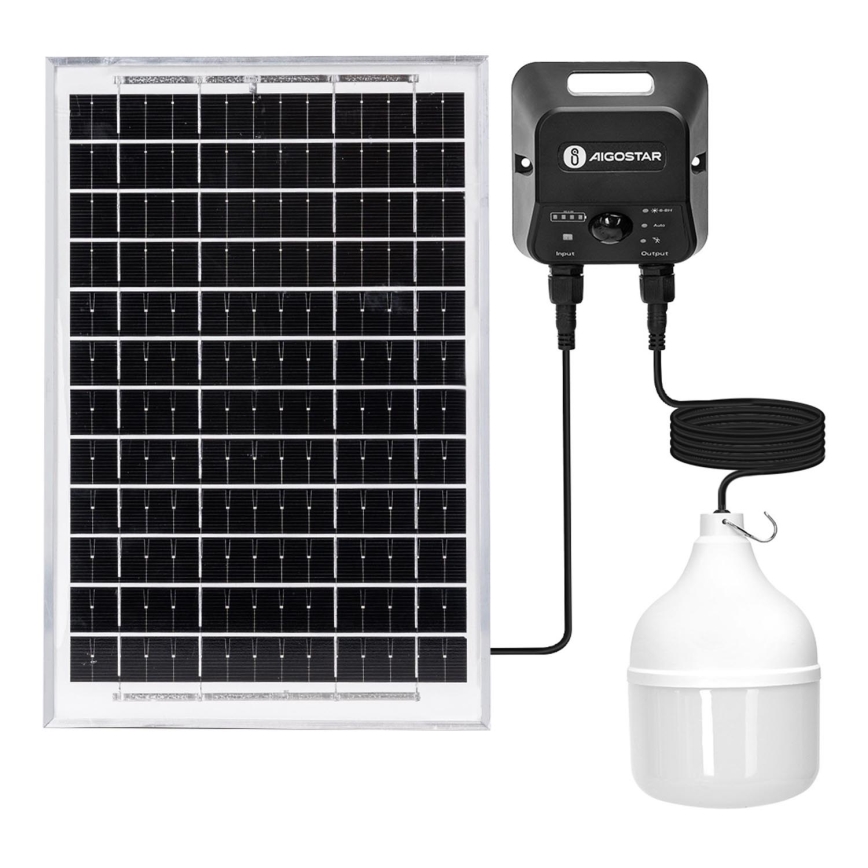Aigostar - Ηλιακό κρεμαστό φωτιστικό LED με αισθητήρα LED/70W/12V 6000 mAh 6500K διάμετρος 12 cm + τηλεχειριστήριο