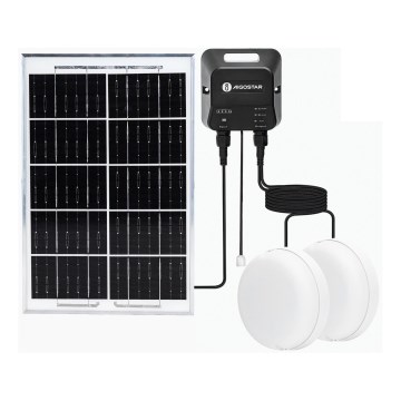 Aigostar - Ηλιακό φωτιστικό LED 2xLED/35W/12V 6000 mAh 6500K διάμ. 16,8 εκ. με τηλεχειριστήριο