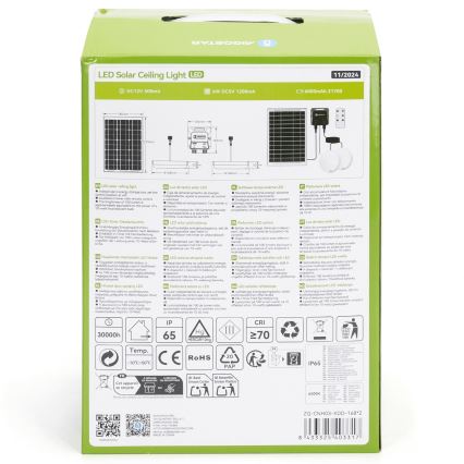 Aigostar - Ηλιακό φωτιστικό LED 2xLED/35W/12V 6000 mAh 6500K διάμετρος 16,8 cm + τηλεχειριστήριο