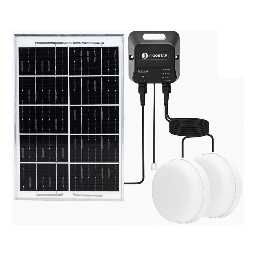 Aigostar - Ηλιακό φωτιστικό LED 2xLED/35W/12V 6000 mAh 6500K διάμετρος 16,8 cm + τηλεχειριστήριο