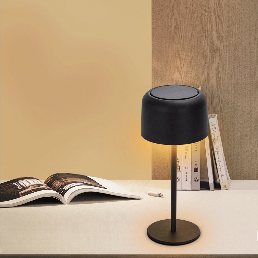 Aigostar - Ηλιακό φωτιστικό LED dimmable επαναφορτιζόμενο LED / 3W / 5V 2200mAh μαύρο IP54