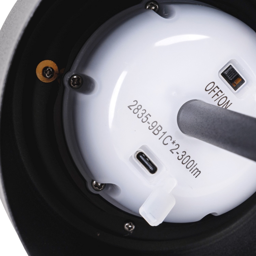Aigostar - Ηλιακό φωτιστικό LED dimmable επαναφορτιζόμενο LED / 3W / 5V 2200mAh μαύρο IP54