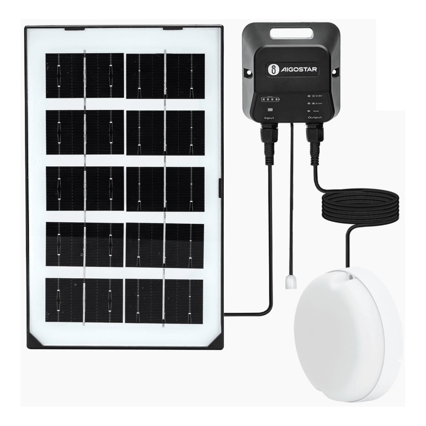 Aigostar - Ηλιακό φωτιστικό LED LED/35W/12V 3000 mAh 6500K διάμετρος 16,8 cm + τηλεχειριστήριο