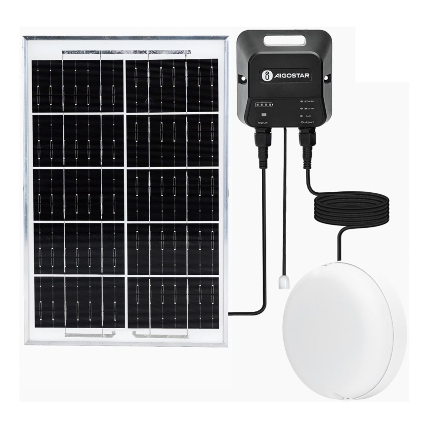 Aigostar - Ηλιακό φωτιστικό LED LED/70W/12V 6000 mAh 6500K διάμετρος 20,5 cm + τηλεχειριστήριο