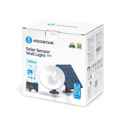 Aigostar - Ηλιακό φωτιστικό LED με αισθητήρα LED/3,2V 3000K/4000K/6500K IP65 + τηλεχειριστήριο