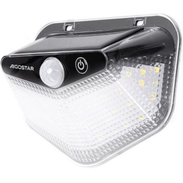 Aigostar - Ηλιακό φωτιστικό LED με αισθητήρα LED/3,7V 6500K 500 mAh IP65 μαύρο