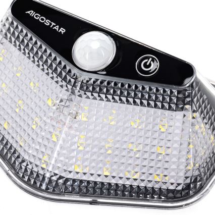 Aigostar - Ηλιακό φωτιστικό LED με αισθητήρα LED/3,7V 6500K 500 mAh IP65 μαύρο