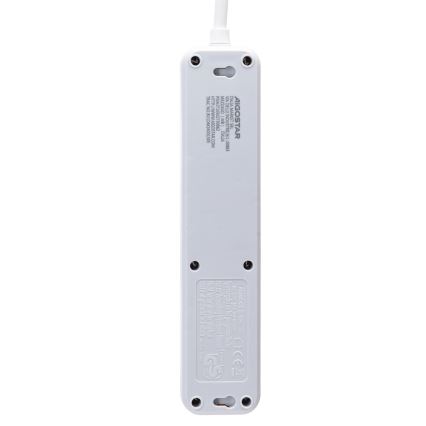 Aigostar - Καλώδιο επέκτασης με διακόπτη 4Z Τύπος F 5μ SCHUKO λευκό