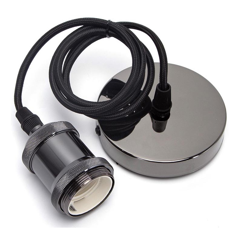 Aigostar - Καλώδιο τροφοδοσίας 1xE27/60W/230V ανθρακί