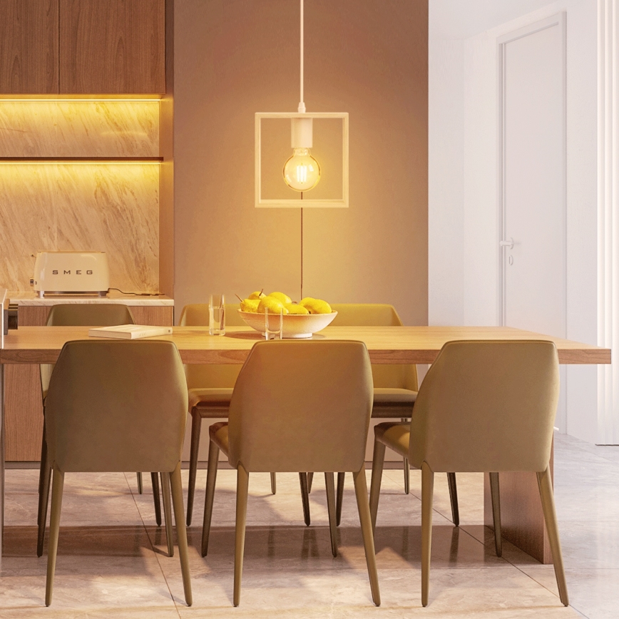 Aigostar - Κρεμαστό φωτιστικό με καλώδιο 1xE27/60W/230V μπεζ