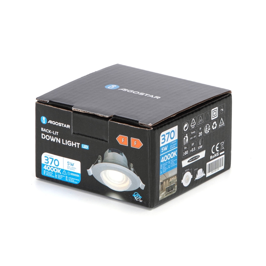 Aigostar - Λάμπα LED Επιτοίχια LED/5W/230V 4000K διάμετρος 8,5 εκ. λευκή