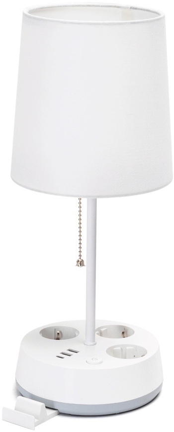Aigostar - Λάμπα γραφείου με πρίζες και θύρες USB 1xE27/60W/230V άσπρη