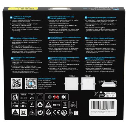 Aigostar - Λαμπτήρας LED ενσωματωμένος LED/12W/230V 3000K 17,5x17,5 cm λευκός