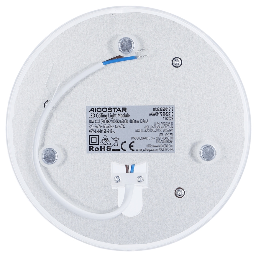 Aigostar - Μαγνητική μονάδα LED/18W/230V 3000/4000/6500K
