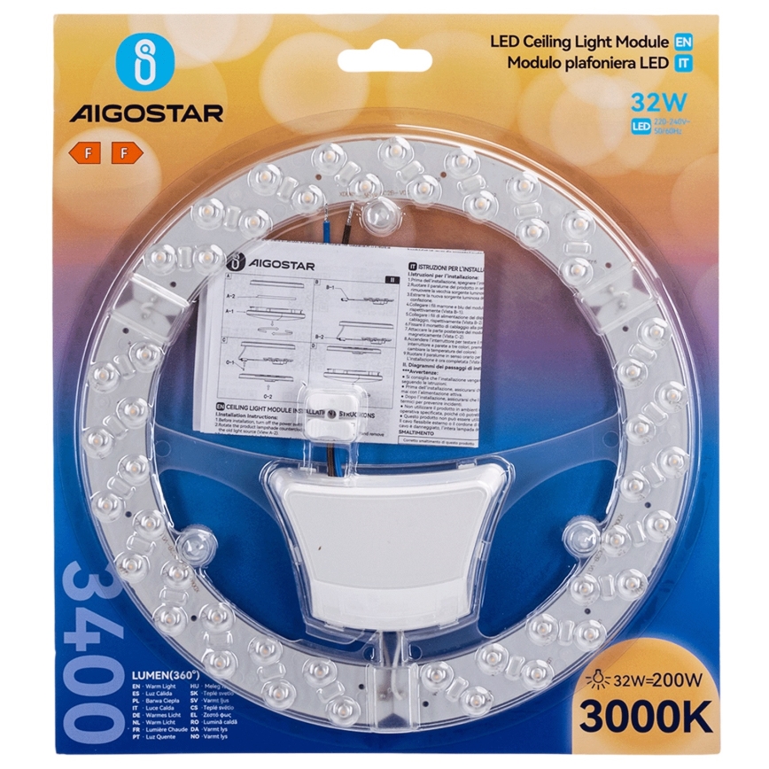 Aigostar - Μαγνητική μονάδα LED/32W/230V 3000K