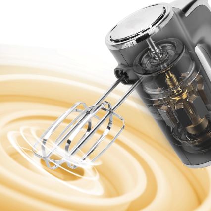 Aigostar - Μίξερ χειρός 400W/230V γκρι/ματ χρώμιο