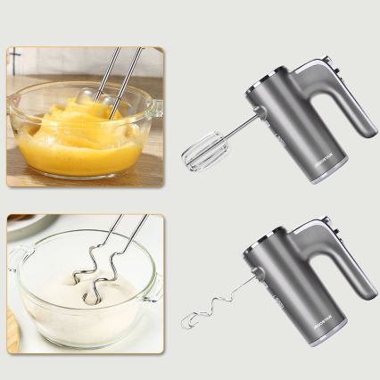 Aigostar - Μίξερ χειρός 400W/230V γκρι/ματ χρώμιο