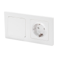 Aigostar - Μονός διακόπτης αρ. 1 και πρίζα SCHUKO 250V με λευκό πλαίσιο