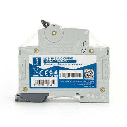 Aigostar - Μονοφασικός αυτόματος διακόπτης 1P-63A-C 230-400V