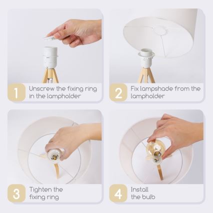 Aigostar - Ξύλινο επιτραπέζιο φωτιστικό 1xE27/60W/230V από πεύκο