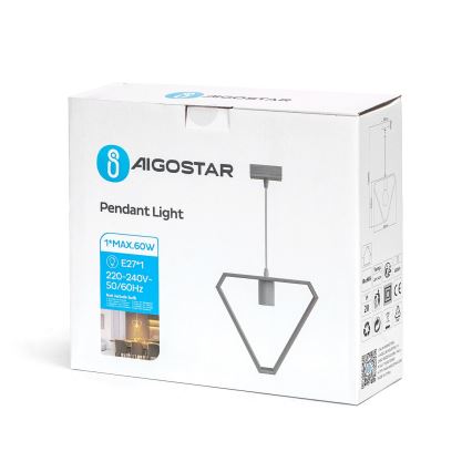 Aigostar - Ξύλινο μονόφωτο κρεμαστό φωτιστικό με σύρμα 1xE27/60W/230V πεύκο
