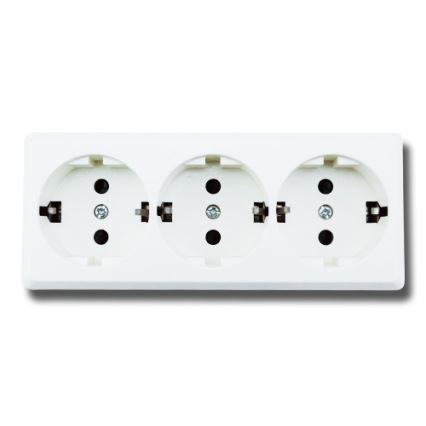Aigostar - Οικιακή πρίζα 3 θέσεων SCHUKO 250/16A