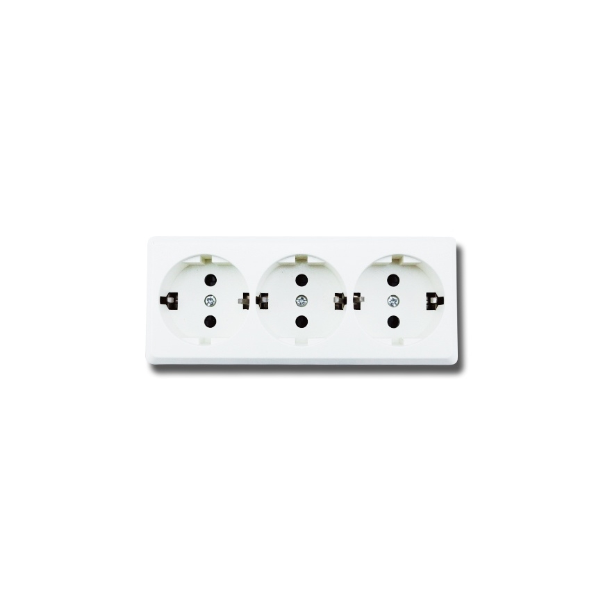 Aigostar - Οικιακή πρίζα 3 θέσεων SCHUKO 250/16A